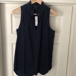 NWT J. Crew Navy Sleeveless Blouse